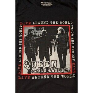 NWOT Queen + Adam Lambert Live Around The World Women's 2XL Black T-Shirt 2020